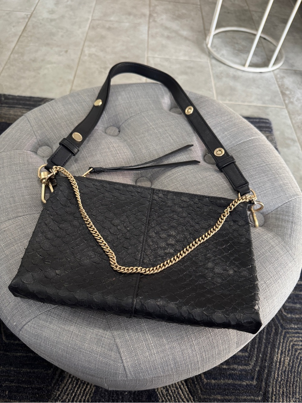 ALL SAINTS Eve Leather Crossbody Bag black